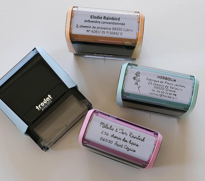 Troda Tampon Personnalisé Entreprise - Cachet Encreur Personnalisable Signature Avec Plusieurs Lignes
