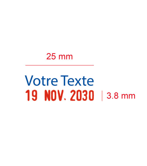 Tampon Dateur bicolore Trodat Printy 4850/2 - 25x5mm - 1 ligne