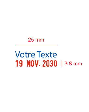 Empreinte de Tampon Dateur bicolore Trodat Printy 4850/2 - 25x5mm - 1 ligne