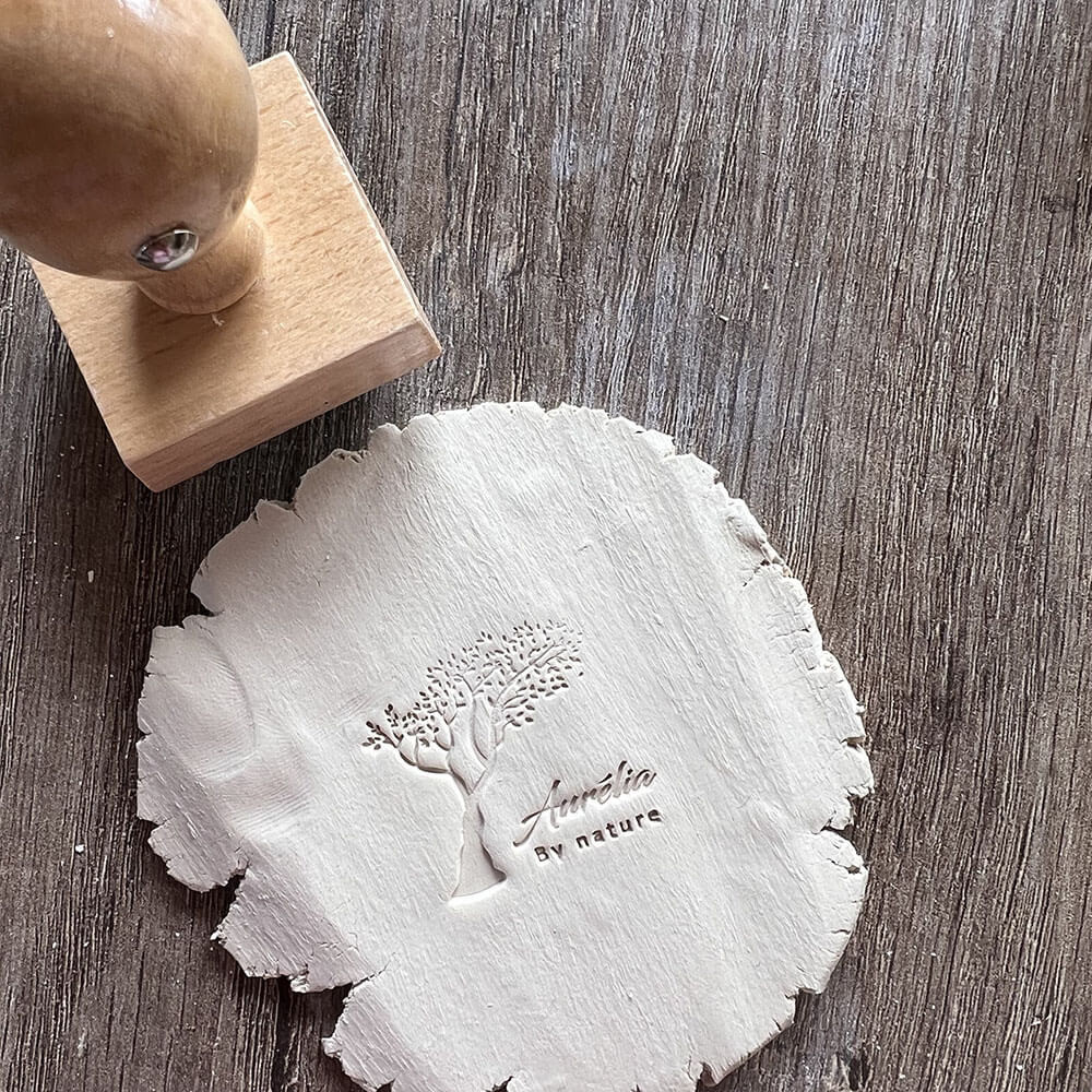Tampon Personnalisé Pour Poterie Avec Logo - Poignée K - Pour Argile, Plâtre, Cire - Cadeau Artisanat - 11