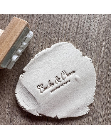 tampon personnalisé pour la céramique taille maxi. 50x20mm