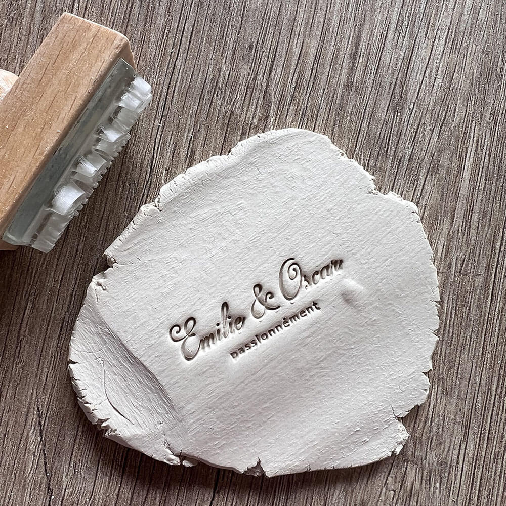 tampon personnalisé pour la céramique taille maxi. 50x20mm