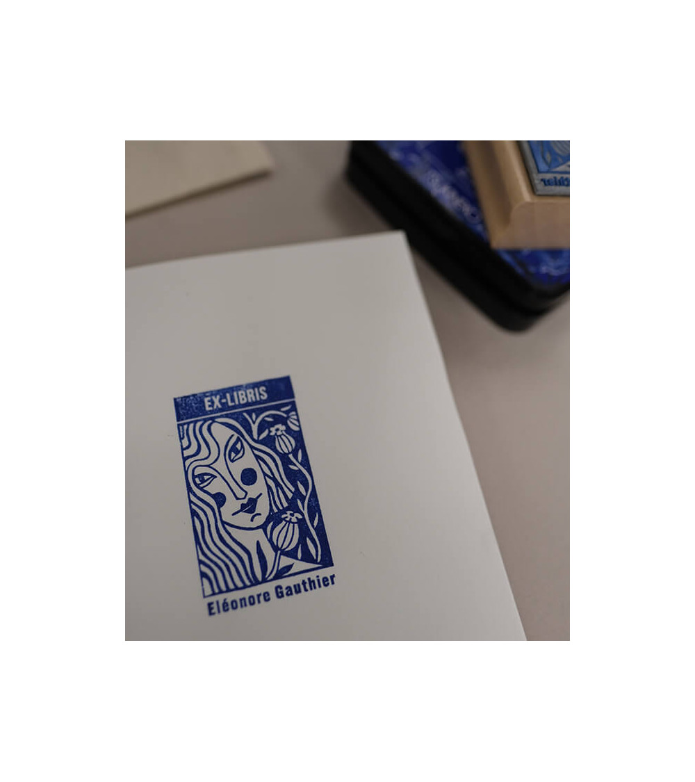 Tampon en Bois Ex-libris "Portrait"