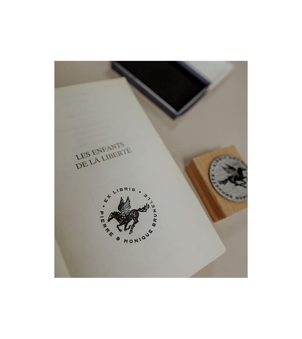 Tampon en Bois Ex-libris "Pegasus"