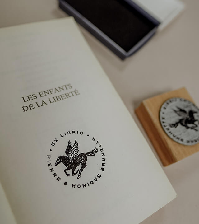 Tampon en Bois Ex-libris "Pegasus"