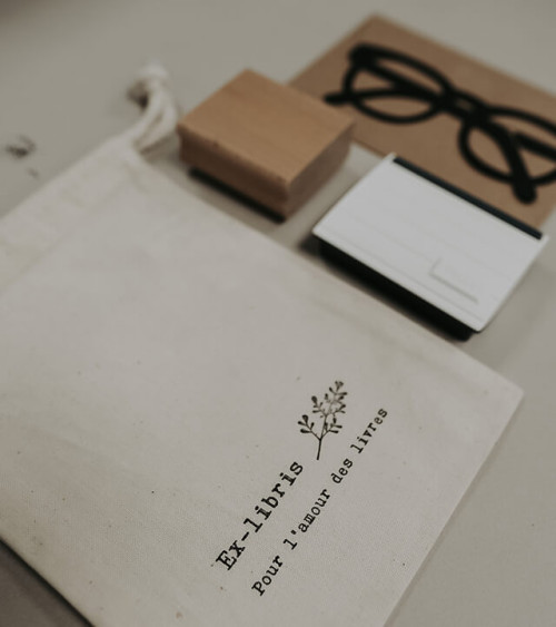 Tampon en Bois Ex-libris "Corail"