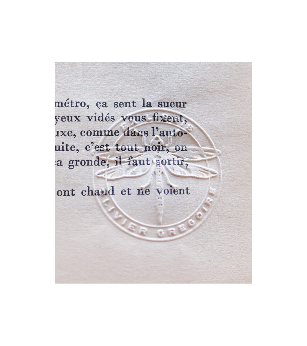 Timbre à sec ex-libris modèle "Libellule"