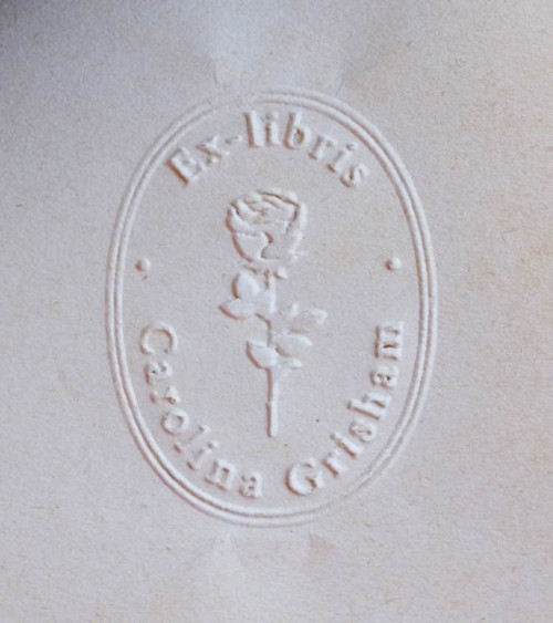 Timbre à sec Ex-libris modèle "Rose"