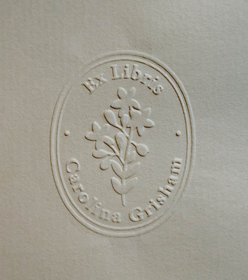 Timbre à sec Ex-libris modèle "Bouquet"