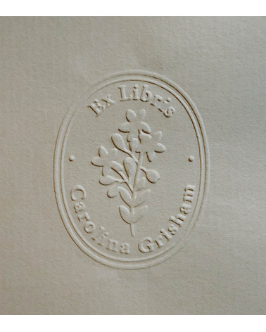 Timbre à sec Ex-libris modèle "Bouquet" - empreinte