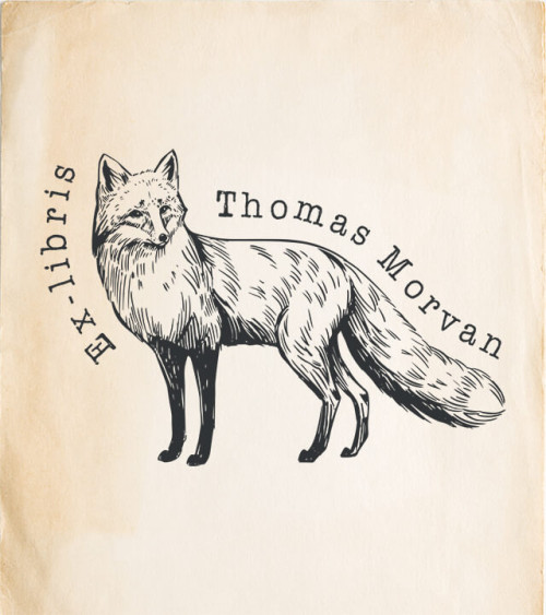 Tampon en Bois Ex-libris "Renard"