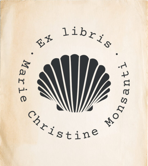 Tampon en Bois Ex-libris modèle "Coquille"