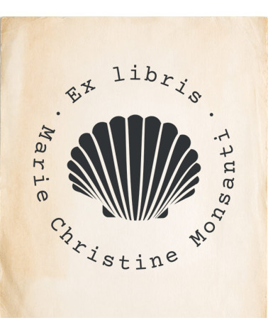 Tampon en Bois Ex-libris modèle "Coquille"