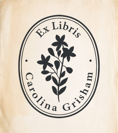 Tampon en Bois Ex-libris "Bouquet"