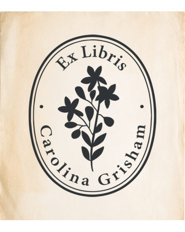 Tampon en Bois Ex-libris "Bouquet"