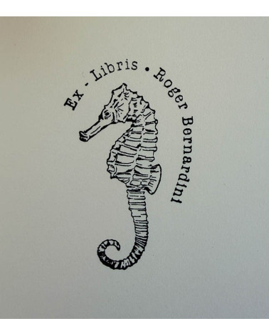 Tampon en Bois Ex-libris "Hippocampe"