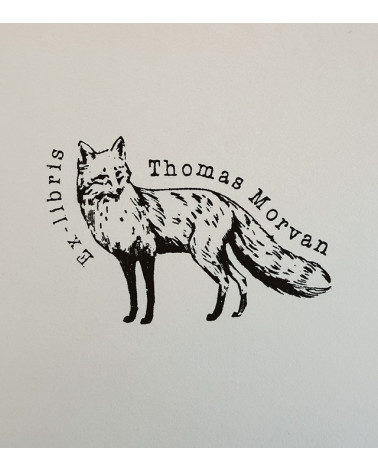 Tampon en Bois Ex-libris "Renard"