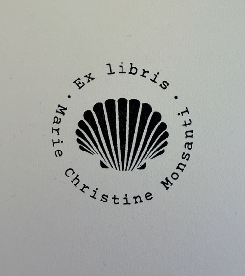 Tampon en Bois Ex-libris modèle "Coquille"