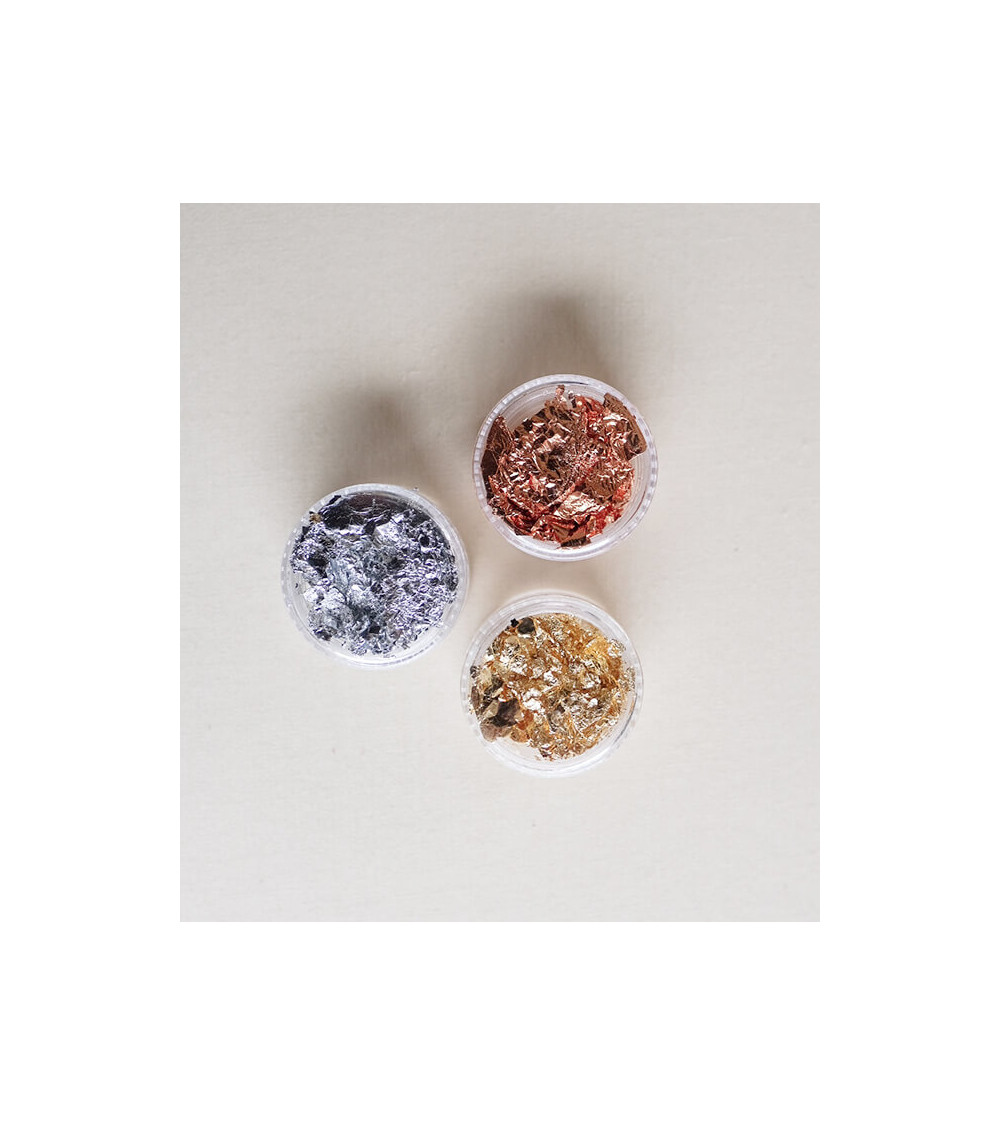 Boîtes feuilles effet Or, Argent, Cuivre, pour carterie créative