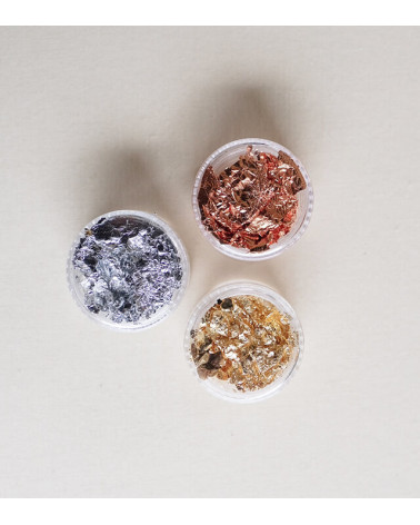 Boîtes feuilles effet Or, Argent, Cuivre, pour carterie créative