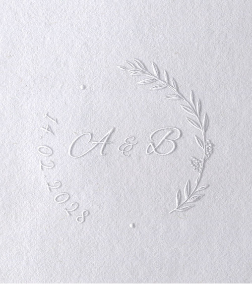 Timbre à Sec Initiales Mariage | N° 8