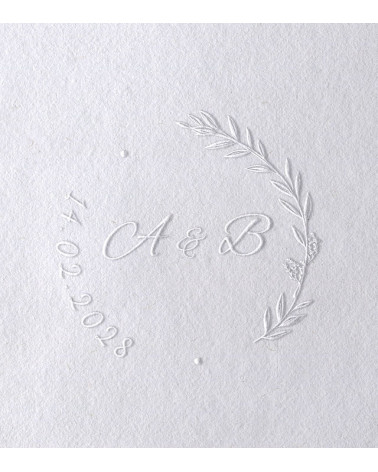 Timbre à Sec Initiales Mariage | N° 8