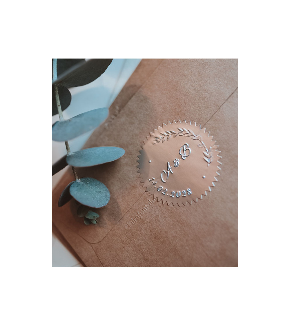 Timbre à Sec Initiales Mariage | N° 8