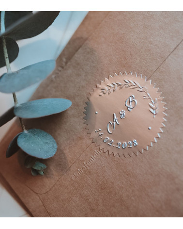 Timbre à Sec Initiales Mariage | N° 8