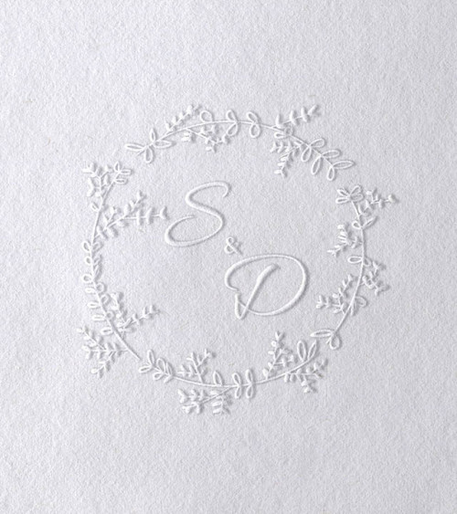 Timbre à Sec Initiales Mariage | N° 9