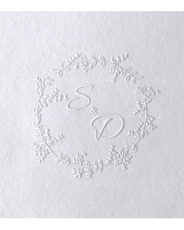 Timbre à Sec Initiales Mariage | N° 9