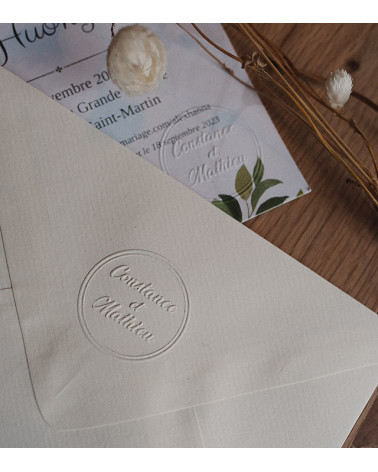 Timbre à Sec Initiales Mariage | N° 4