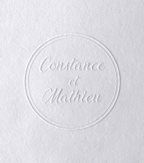 Timbre à Sec Initiales Mariage