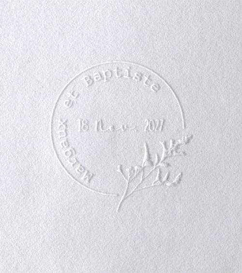 Timbre à Sec Initiales Mariage | N°11