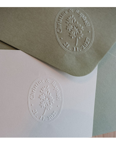 Timbre à sec pour gaufrer les enveloppes de faire part de mariage