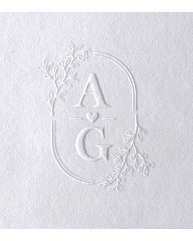 Timbre à Sec Initiales Mariage | N°12