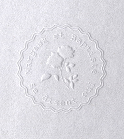 Timbre à Sec Initiales Mariage | N°18