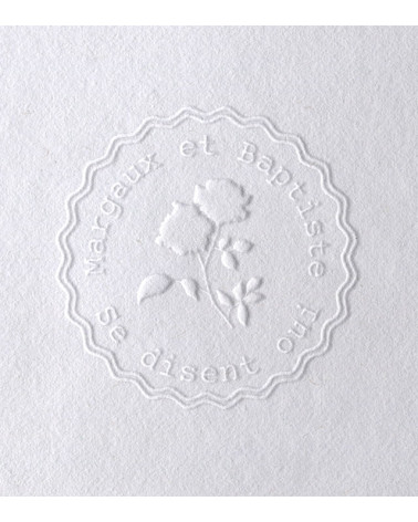 Timbre à Sec Initiales Mariage | N°18