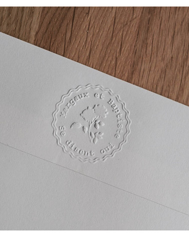 Timbre à Sec Initiales Mariage | N°18