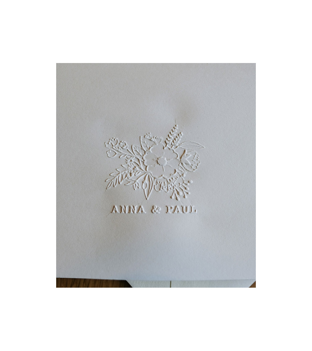 Timbre à Sec Initiales Mariage | N°13