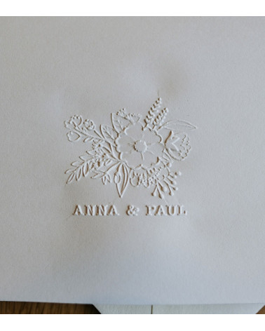 Timbre à Sec Initiales Mariage | N°13