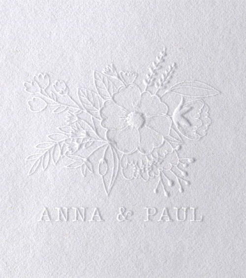 Timbre à Sec Initiales Mariage | N°13