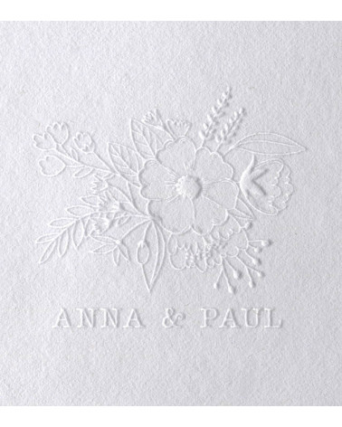 Timbre à Sec Initiales Mariage | N°13