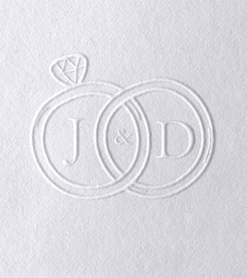 Timbre à Sec Initiales Mariage | N°14