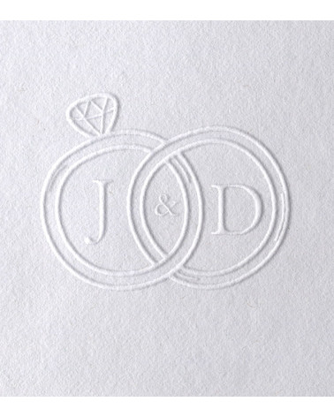 Timbre à Sec Initiales Mariage | N°14