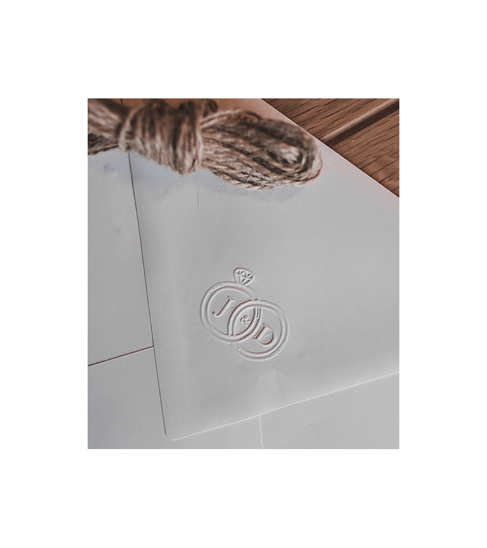 Timbre à Sec Initiales Mariage | N°14