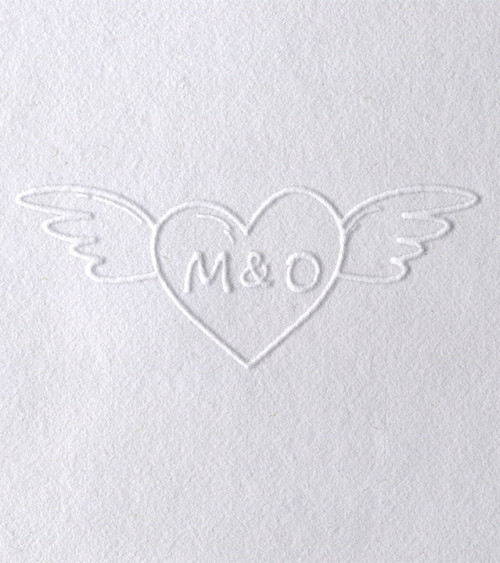 Timbre à sec pour gaufrer vos Initiales sur vos faire-parts de Mariage.