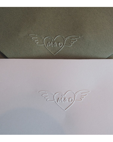 Timbre à Sec Initiales Mariage | N°16