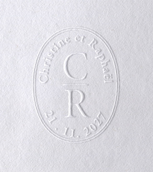 Timbre à Sec Initiales Mariage | N° 3