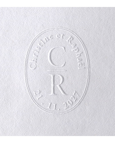 Timbre à Sec Initiales Mariage | N° 3