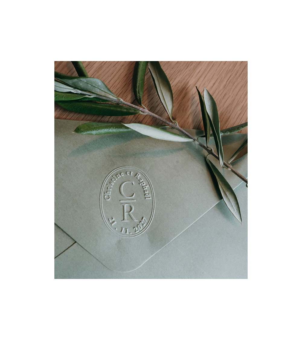 Timbre à Sec Initiales Mariage | N° 3